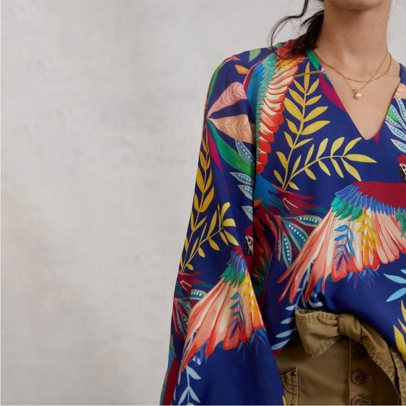 NWOT Farm Rio Anthropologie Kaia Top XS - Picture 3 of 12